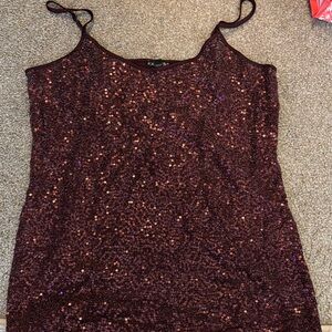 Express Burgundy Sequin Camisole